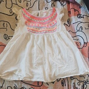 Cat & Jack White Dress with Colorful Embroidery